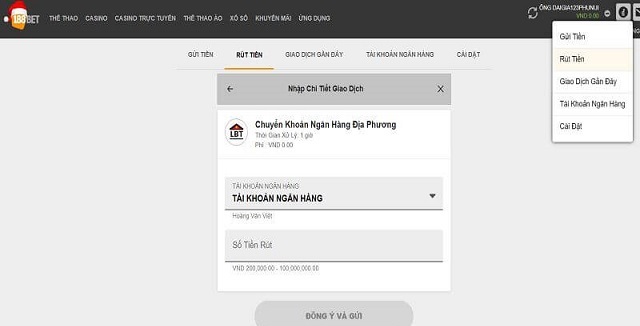 Hướng dẫn rút tiền từ nhà cái