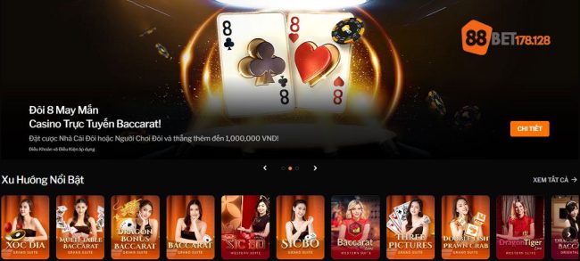 Các trò chơi được nổi bật tại Casino trực tuyến 188Bet 